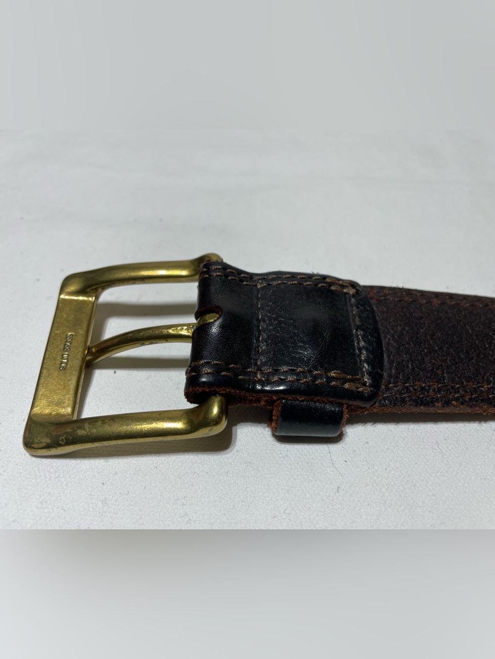 Allen Edmonds Leather Belt Men’s 41 Dark Brown Brass USA Made - Picture 8 of 16